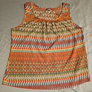 BODY CENTRAL  top Womens Sleeveless Orange / multi color meduim exposed back blo